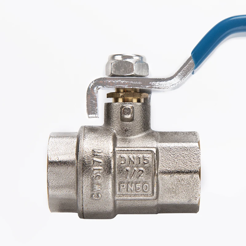 OLDE European Market  Brass Ball Valve Nickle Plated ball valve brass ball valve FF blue lever press PN40 22MM 1/2 inch