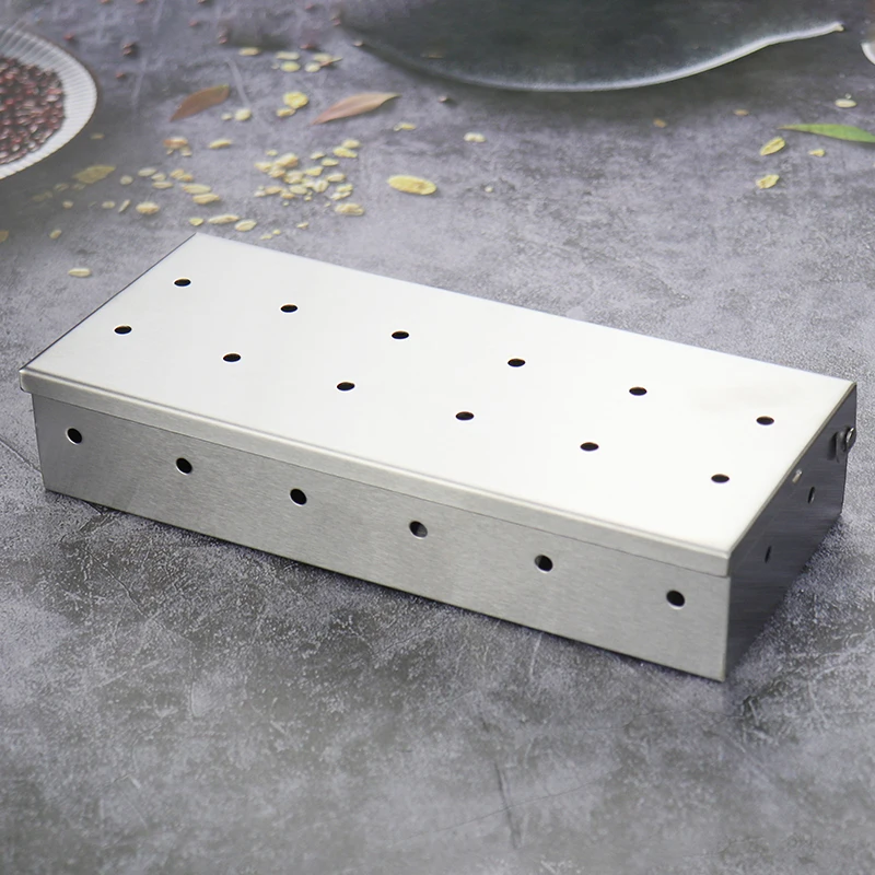 Professional BBQ Tools Stainless Steel Smoker Box for Gas Grill, BBQ Smoker Box for Charcoal Grill