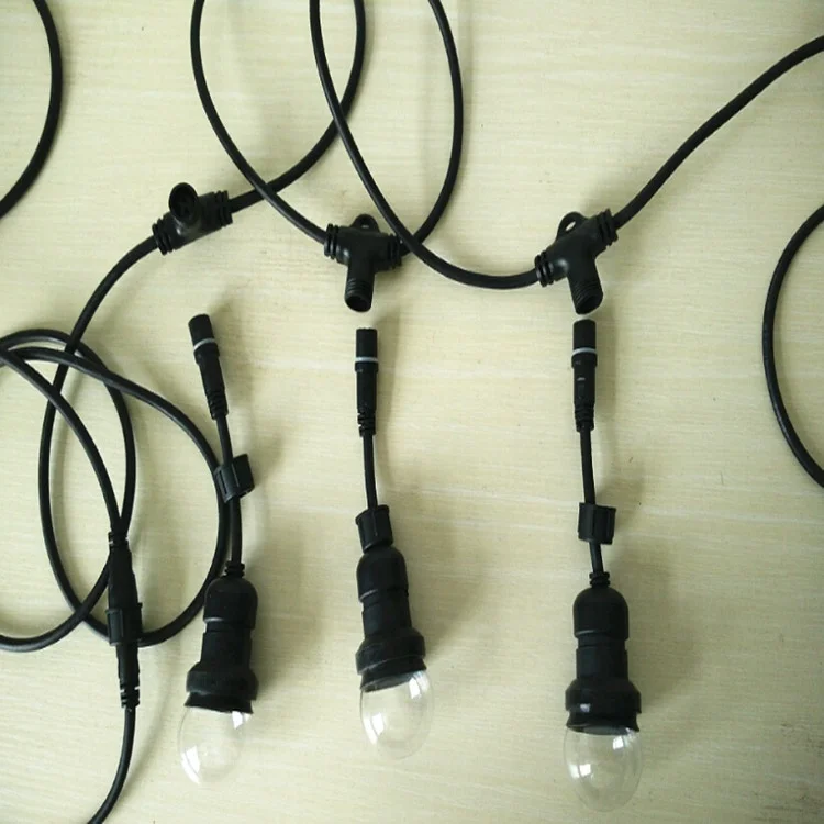 e27 festoon droppers/ pendant lamp cable/black rubber festoon harness