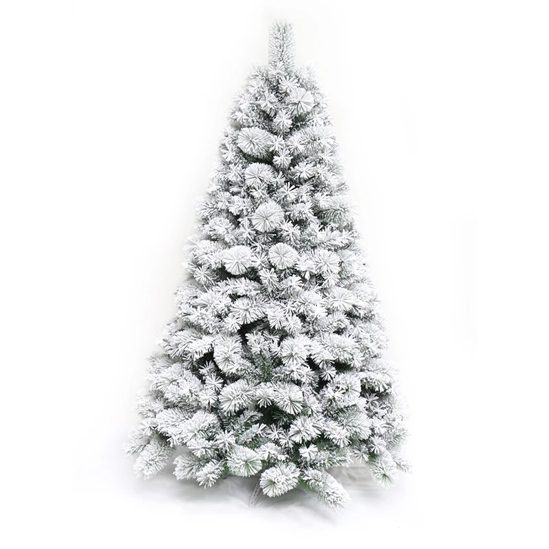 Factory Hot Sales Artificial Pine Needle And Pvc Tree Festival Party  Flocking Automatic Christmas Tree