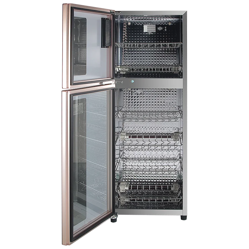 Двустворчатая сушилка для посуды дезинфекционный шкаф из нержавеющей стали с волнистым озоном коммерческая 18 л