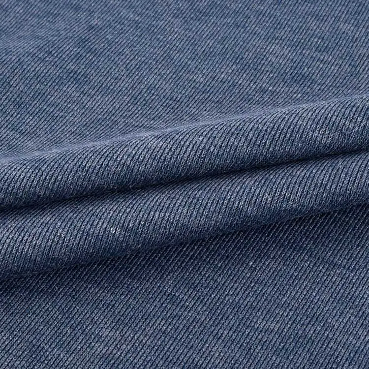 wholesale blue brushed 1x1 LYOCELL stretch rib polyester spandex Jersey knit fabric for dress clothing
