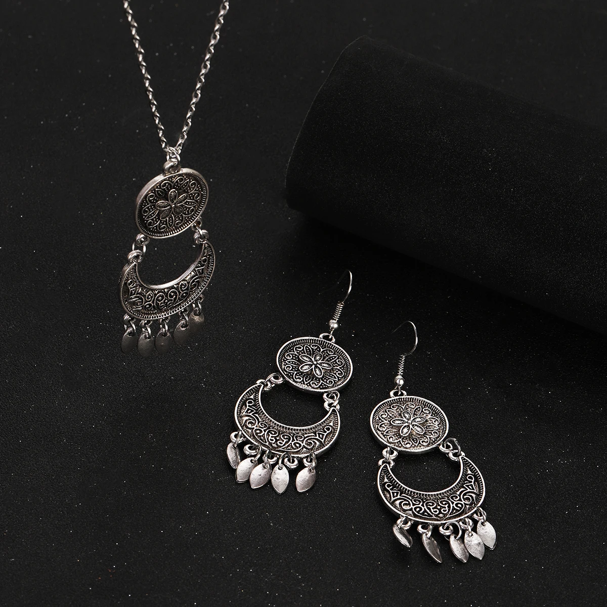 Boho Ethnic Gold Silver Plated Jhumka Indian Earring Gypsy Jewelry Vintage Dangle Hanging Earrings tassel pendant