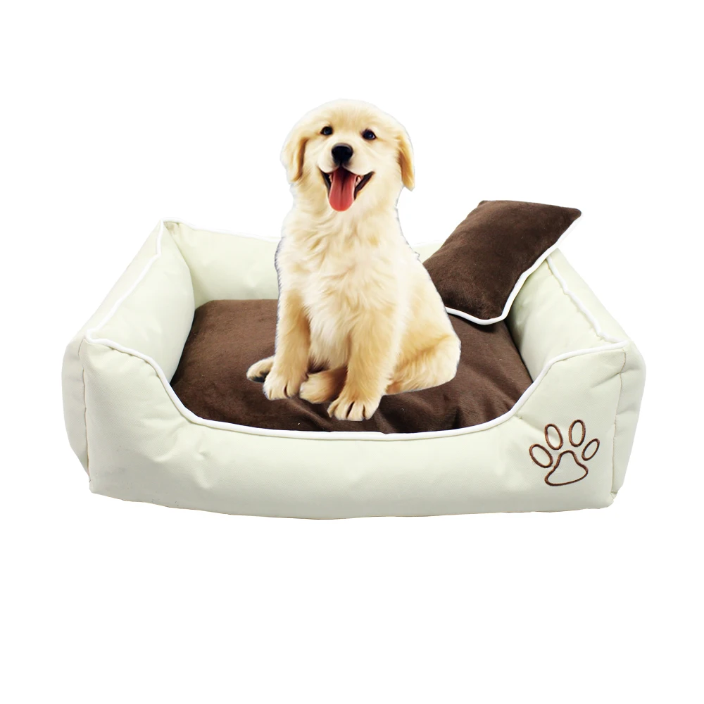 Dog Sofa Bed Pillow Washable with Removable Cover, Soft Cotton Stuffing