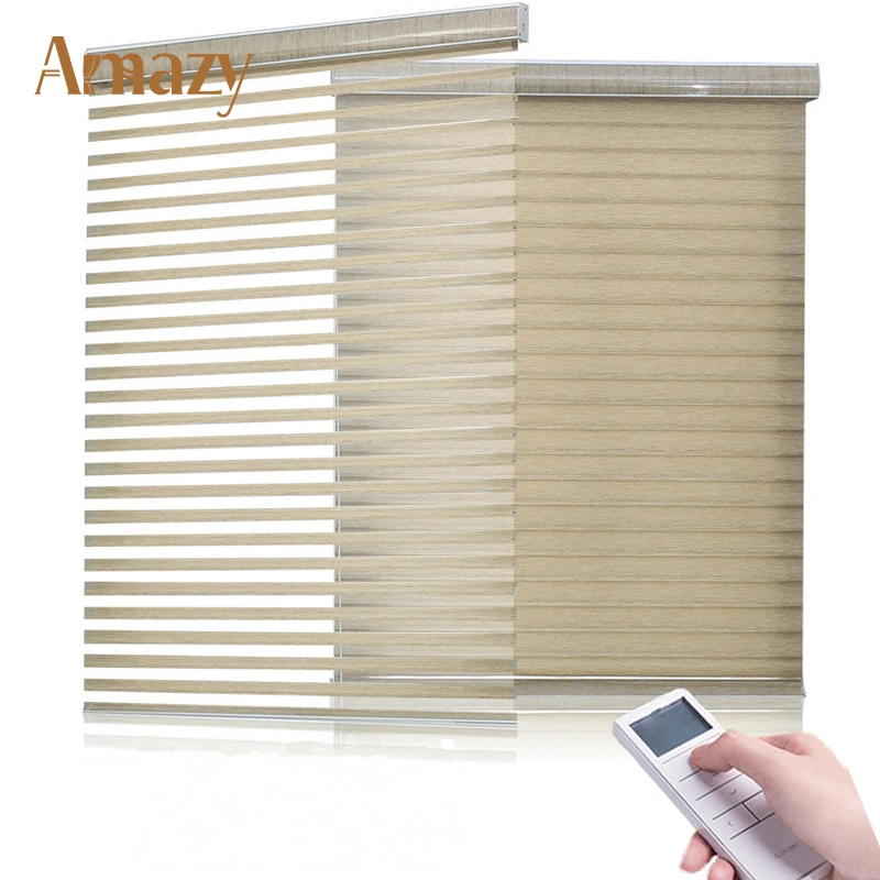 High Quality Remote Control Wifi Motor Smart Zebra Blinds Professional Blinds Production Automatic Control System Blinds