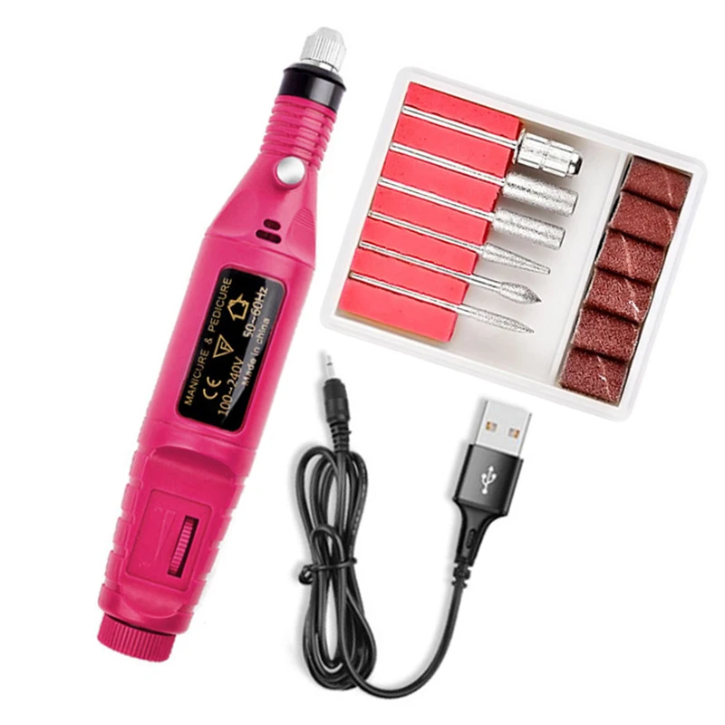 Nail polisher mini electric pen File Electric Accessories Pedicure Ring Sandpaper Zebra Art Nail Drill Mini Sanding Bits Bands