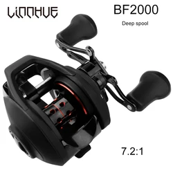 Linnhue BF2000 катушка, Рыболовная катушка для заброса приманки Высокая скорость 7,2: 1 Передаточное отношение: магнитный тормоз Сверхлегкий