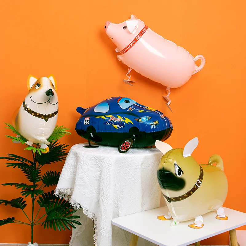 Walk pet aluminum foil balloon helium graduation photo walk pig elephant puppy dinosaur walk animal balloon wholesale