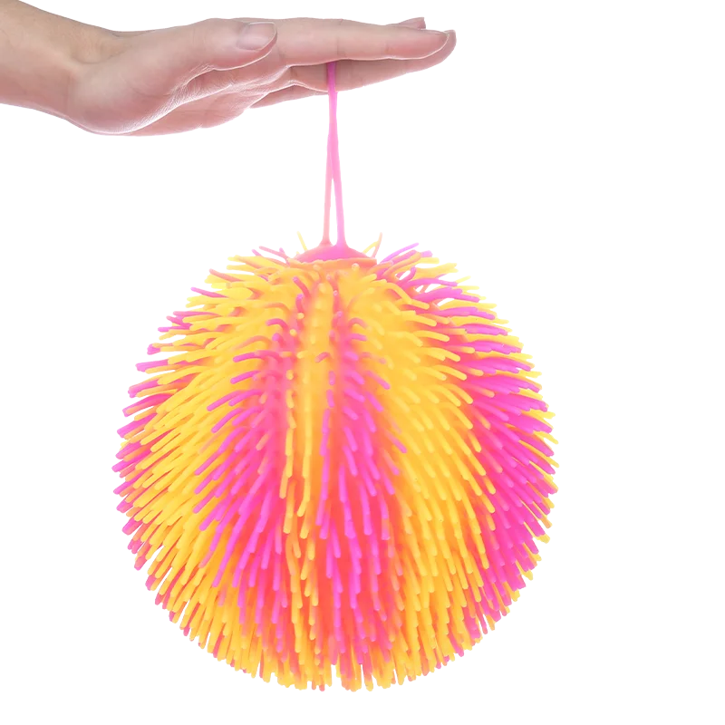 Wholesale Toys Kids 8' colorful hairy puffer ball Squeeze stress balls
