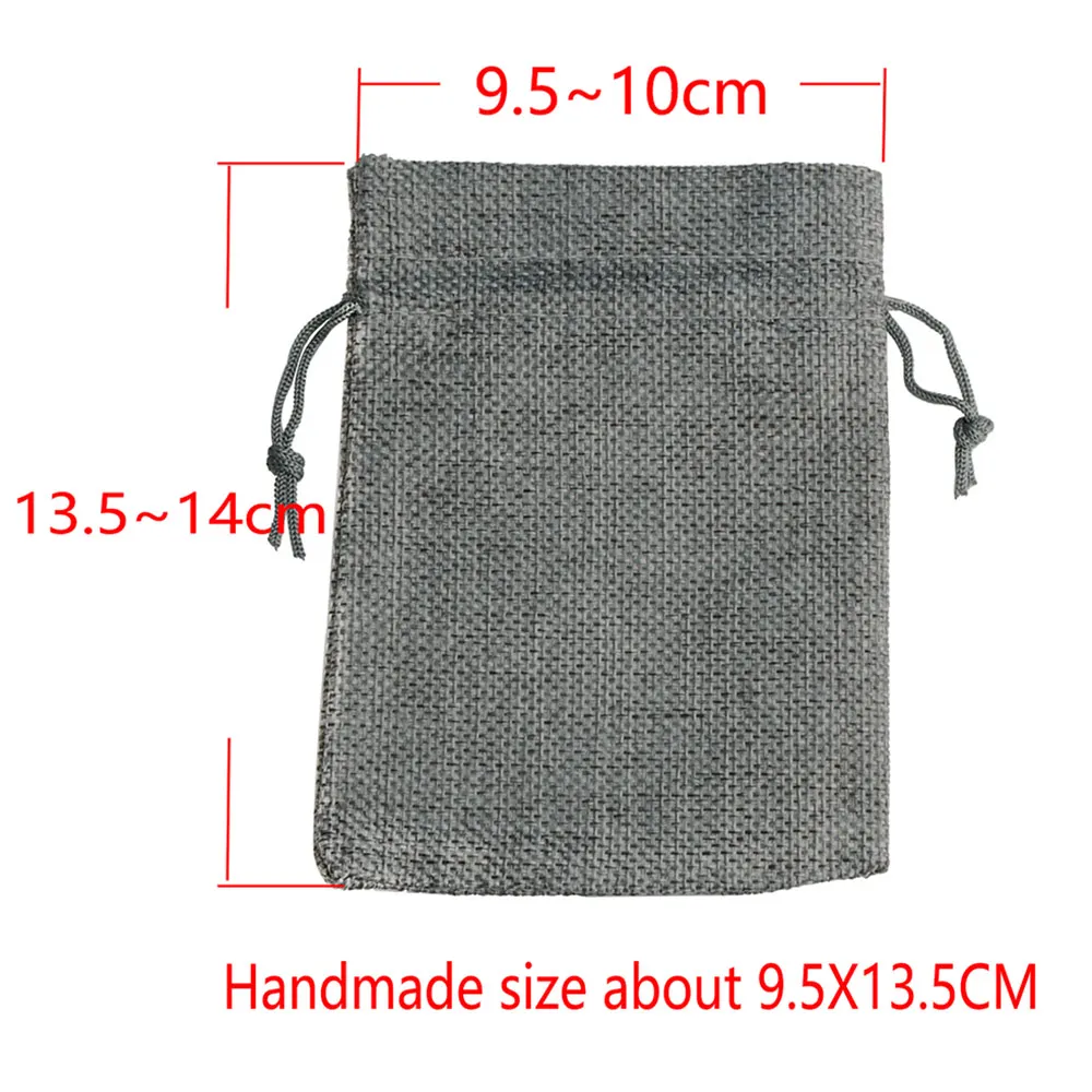 10x14cm Flax Drawstring Bag Gift Linen Pouch Packing Jewelry Bag Pouch