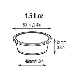 2 oz Clear Jello Shot Cups Plastic Disposable PP Portion Sauce Cups with Lids Souffle Cups