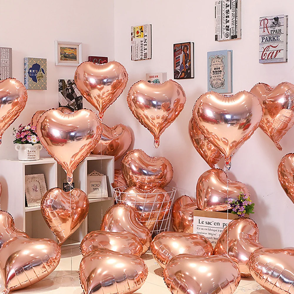 Helium Foil Balloons, 18 Inch Heart Shaped  Decorations Birthday Wedding Party Balloons//