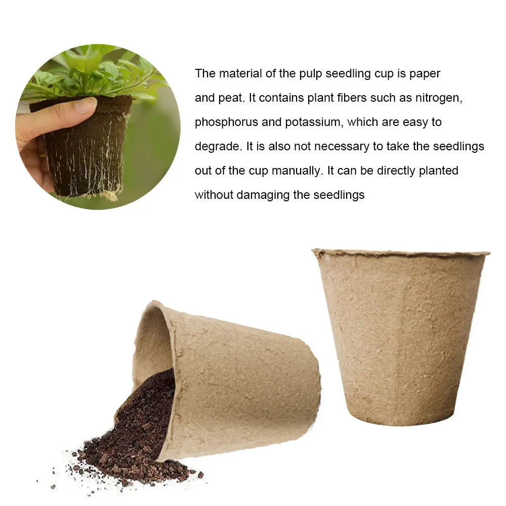 3 inch Large Peat Pots,Plantable Pots for Starting Seeds Herbs Vegetables & Tomato Seedlings, Biodegradable With Plant Labels