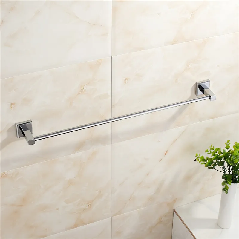 20624 Bathroom Design Zinc Alloy Chrome Wall Mounted Bathroom Sanitary Items Modern Single Towel Rod