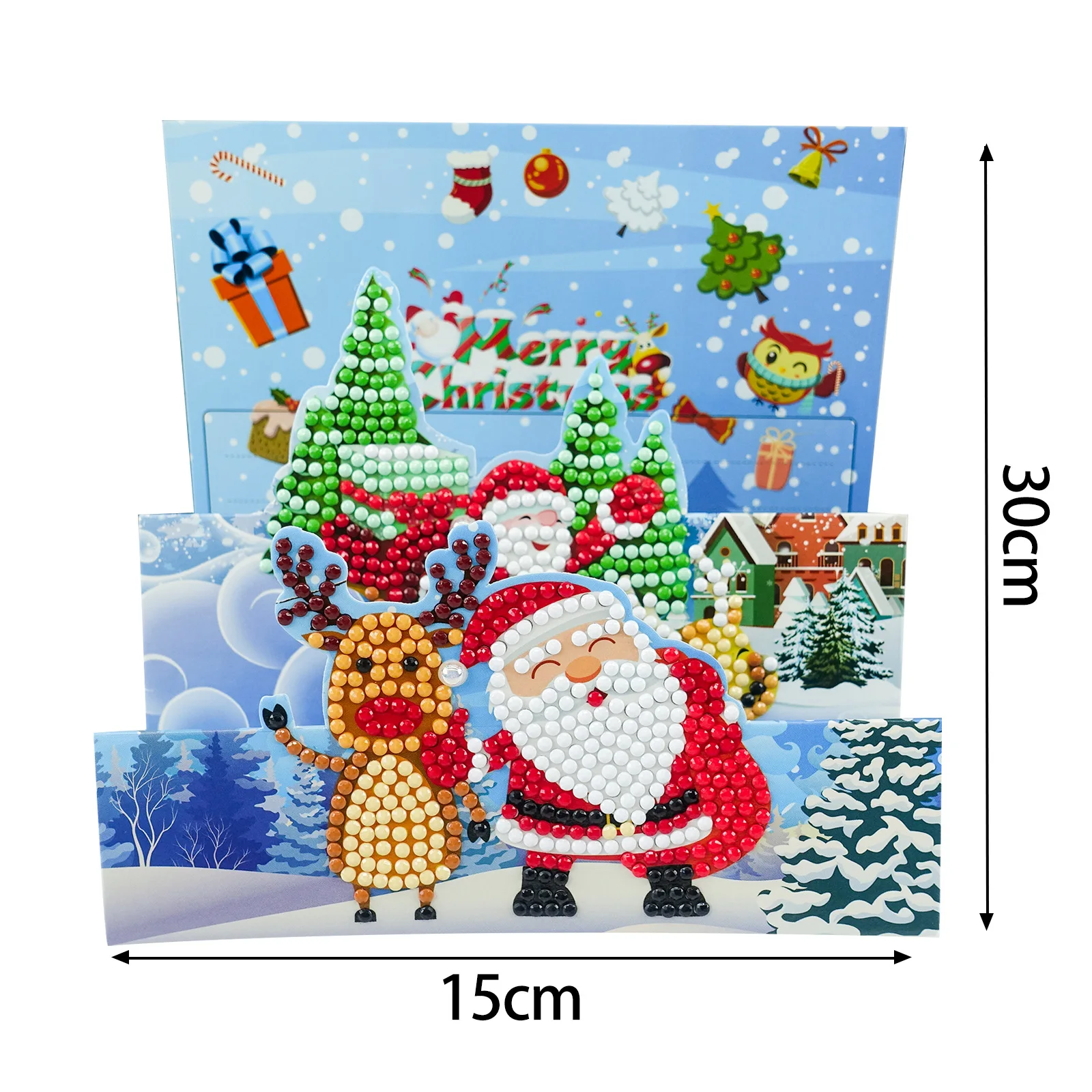 Single Christmas Santa Claus Penguin Snowman Tree Deer Diamond Painting Greeting Cards for Adults Holiday Friends Family