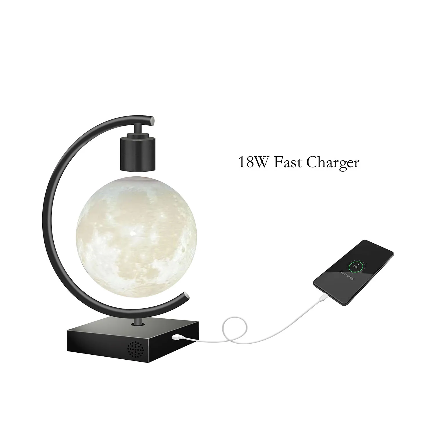 Gleagle patented magnetic levitating moon lamp floating levitation LED light bulb table lamps  with fast charger and speaker