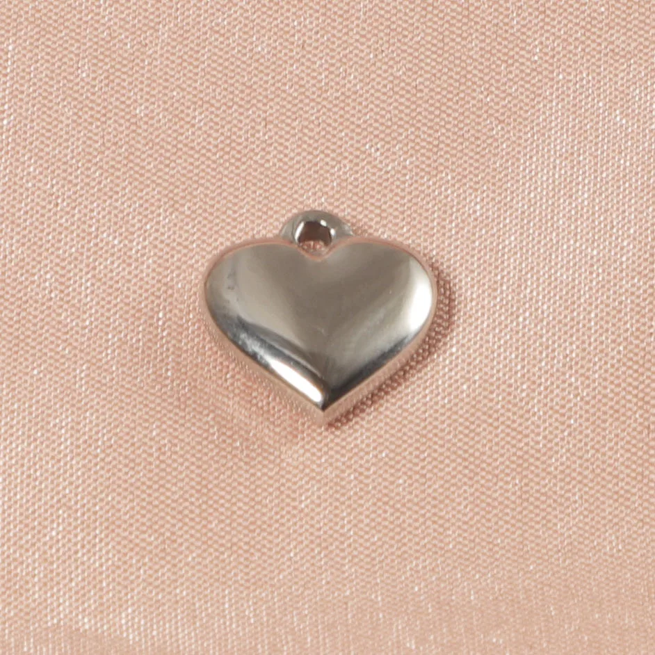 Polished Engraved Heart Pendant Jewelry Diy Accessories Stainless Steel Engraved Blank Custom Logo Heart Shape Pendant Charm