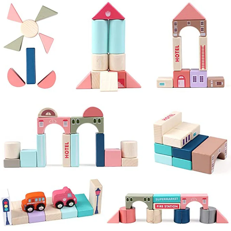 Wholesale hot selling custom logo colorful Educational Learning kids learning toys with City Map Construction