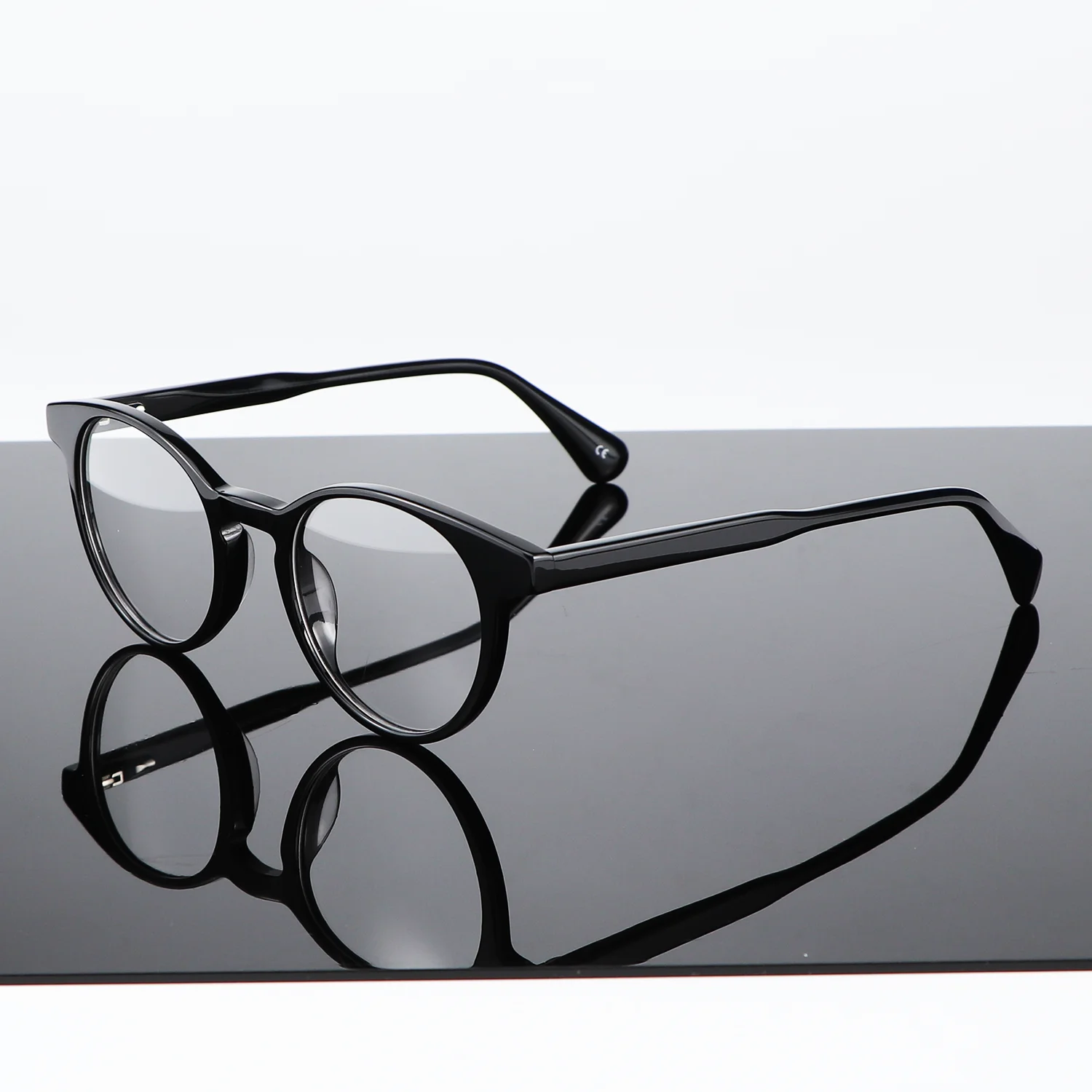 Transparent white eyesight glasses acetate eyewear Round Myopia Prescription Glasses Frame Eyewear