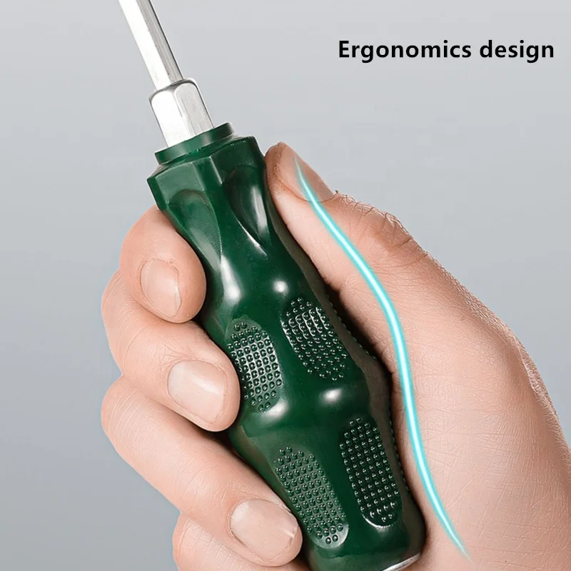 No.79006  Strikable Slotted / Phillips Magnetic Screwdriver Hex Shaft Cross Through The Ergonomics Handle
