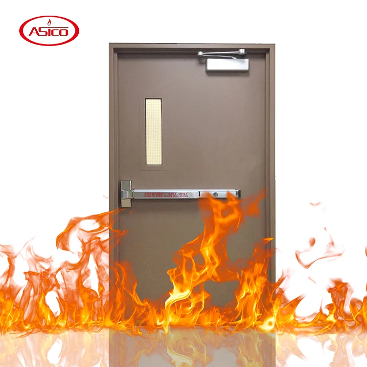 ASICO Factory Direct Sales Steel Fireproof Fire Rated Security Entrance Door for Apartment Home