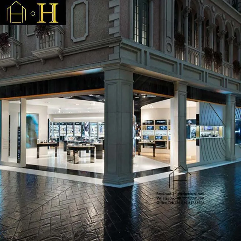 Simple Watch Store Equipment Wooden Glass Watch Display Cabinet And Showcase