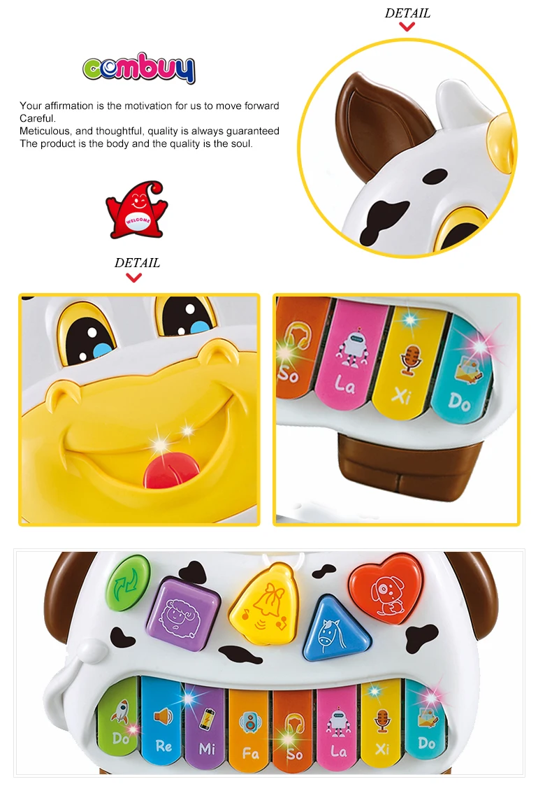 Cow piano 13 key western learning baby toddler musical toys