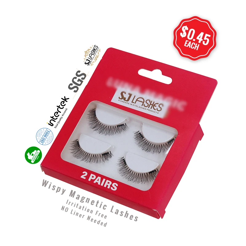 Custom False Magnet Eyelashes Magnetic Eyelashes Whole Sale Private Label Lashes Box