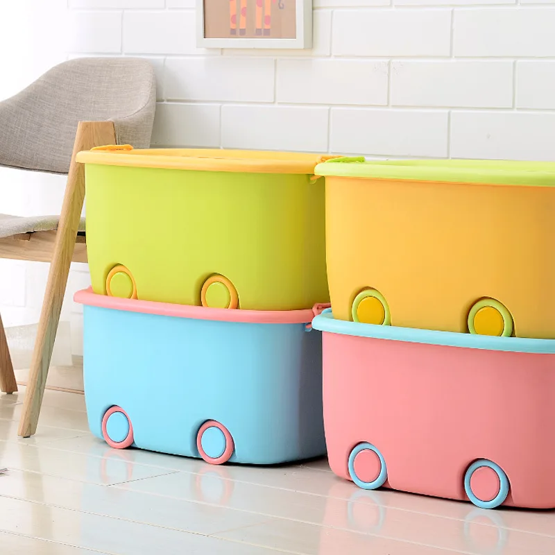 Colorful Kids Toy Storage Box,Storage Plastic Box With Wheels