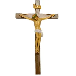 Resin Wall Crucifix-Jesus Nailed to the Cross Figure