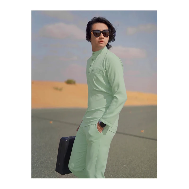 Chemise A Manches Longues Hommes Islamic Casual Arabic Long Sleeve Clothing Top Sale Thobe Muslim Kurta Pajama