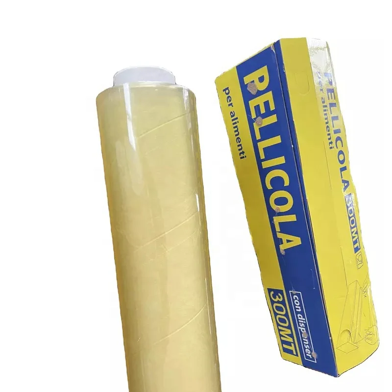 Food Grade Transparent Soft PVC Stretch Cling Film 11 micro Thickness Upright  Plastic Sheet for Food