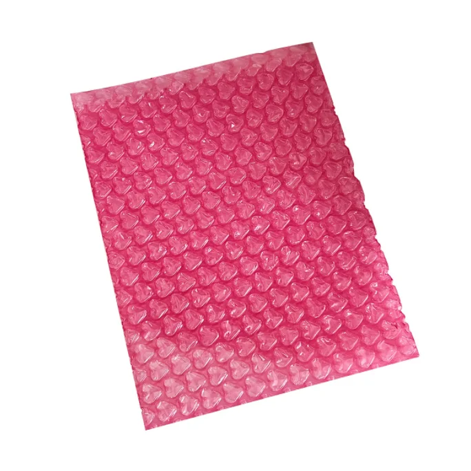 Rose color heart-shaped thickened drop-proof express bubble film bags wholesale