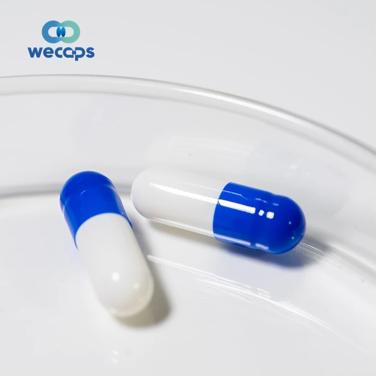 Wecaps Hot Sale Blue Gelatin Empty Capsule Gelatin Pill Capsules Separated Empty Hard Gelatin Capsules