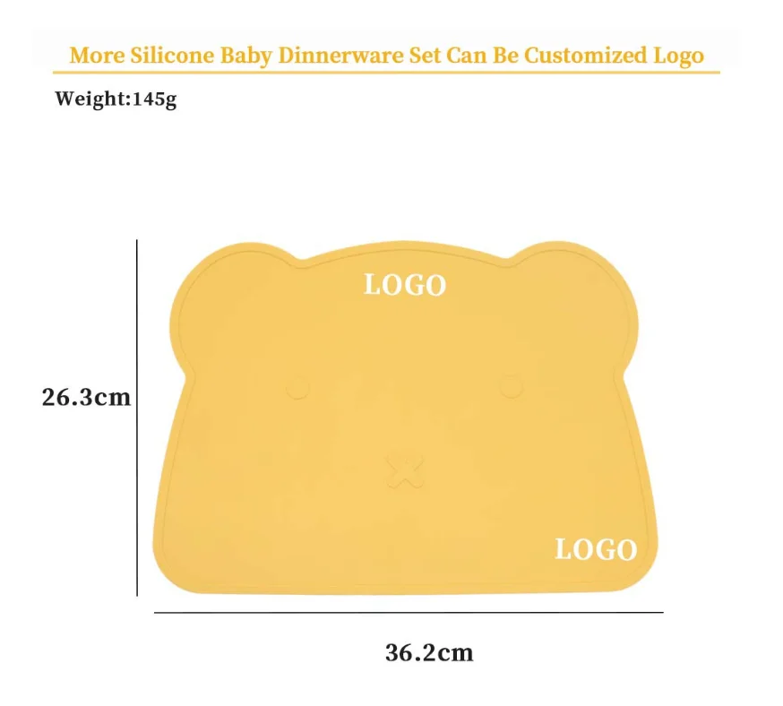 BPA Free Non Slip Stay Put Suction Plate Table Mat Toddler Dinner Baby Silicone Placemats