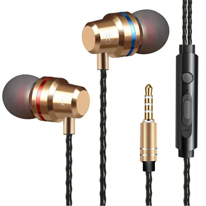 3.5mm Wired Metal Earphone In-Ear Earbuds 4D Surround Stereo Headphones Music SmartPhone Headset