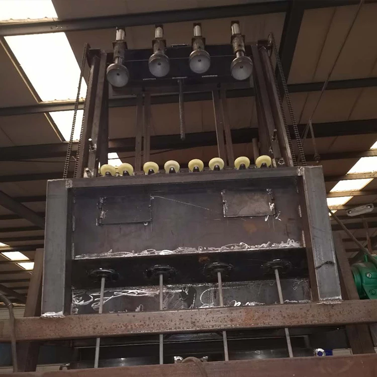 Low noise small indoor shot blasting machine with four working positions