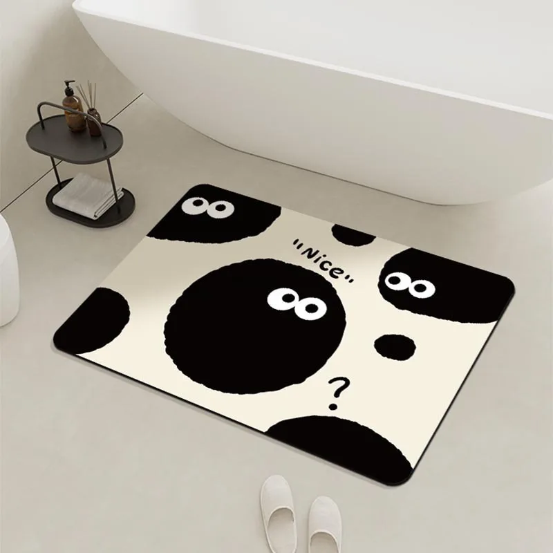 Custom cheap modern cartoon Soft non-slip quick dry diatom mud floor mat bathroom rug door mats for kitchen home decor