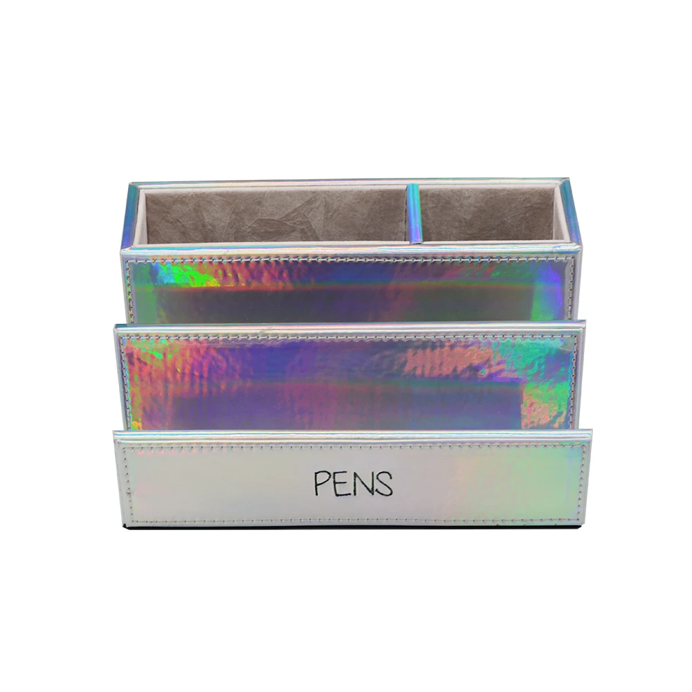 glitter laser pu design office supplies,pen holder,envelop holder