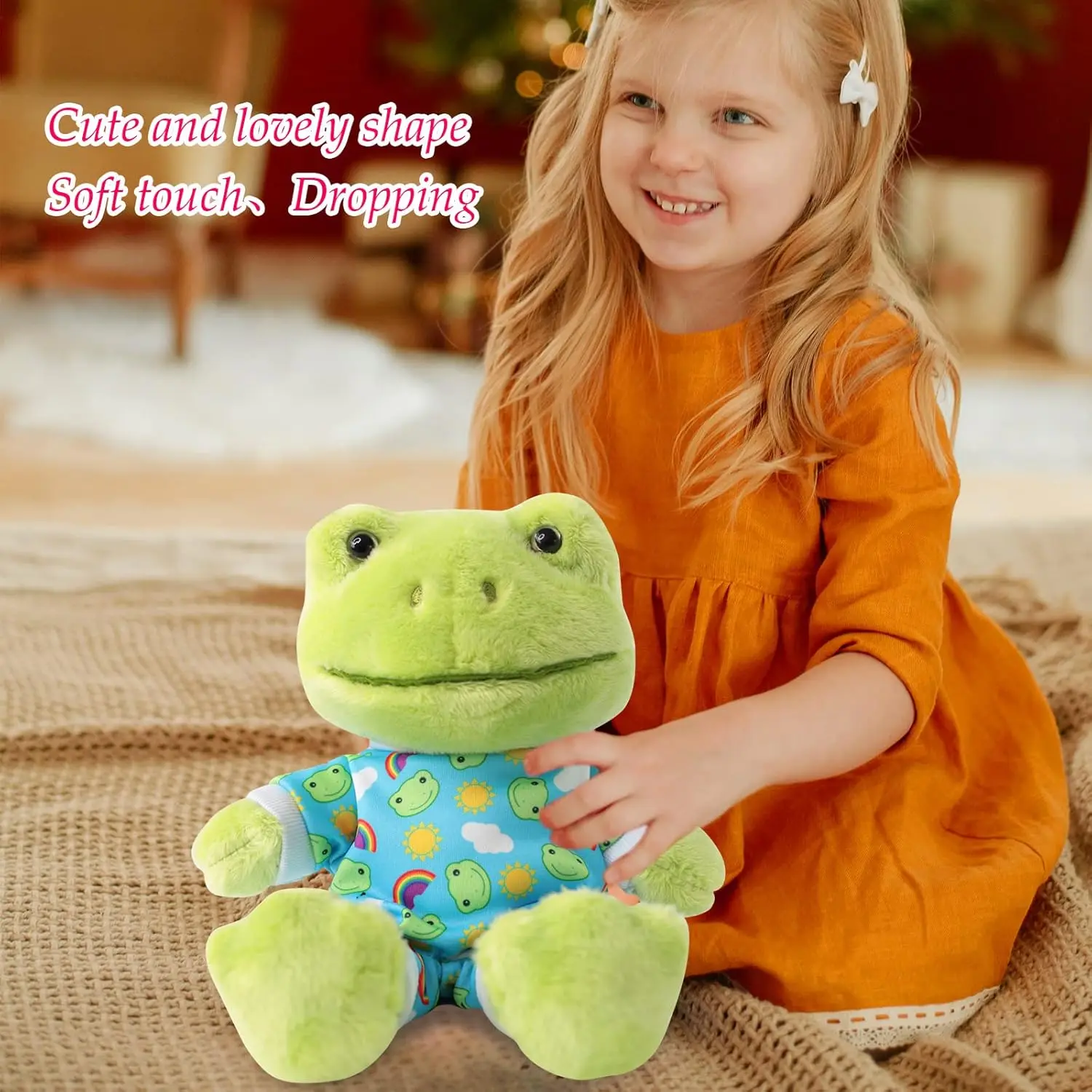 Hot Sell Green Frog Plush With Cloths Toy Stuffed Animal Toys Gift For Kids