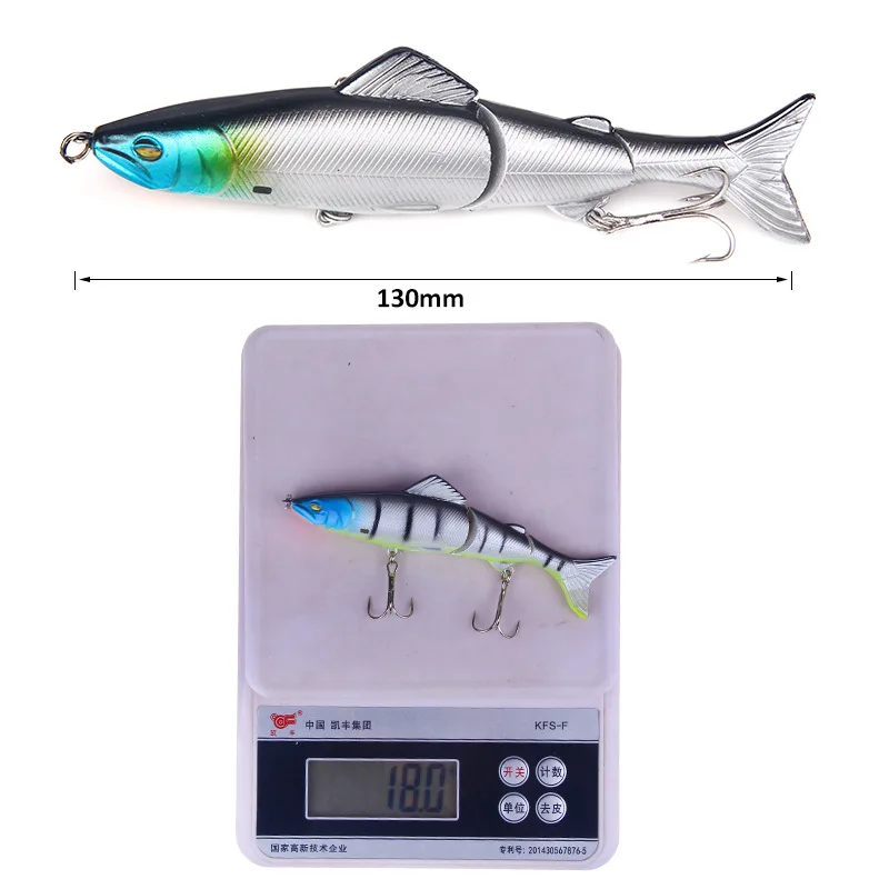 130mm 18.5g 3 Sections  jointed  Fishing Lures Artificial Hard Bait Fishing Bass Trolling Pike Carp Fishing Tools Lure