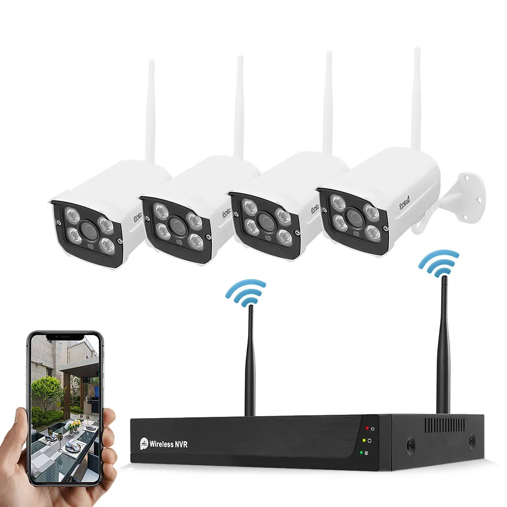  2MP открытый 4-канального сетевого видеорегистратора Беспроводная система камеры слежения IP Wi-Fi видеонаблюдения