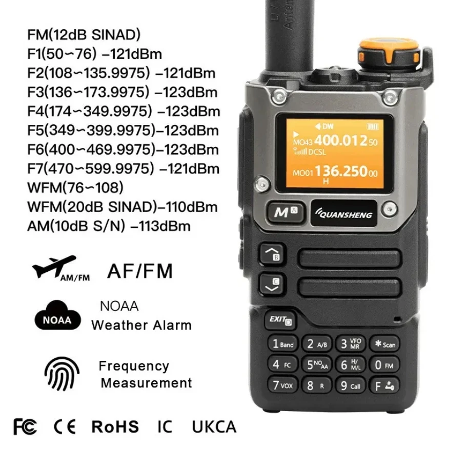 High power baofeng UV-K6 Walkie Talkie Radio Fm VHF UHF Rechargeable UVK6 UV K6 long range Two Way Radio transceiver