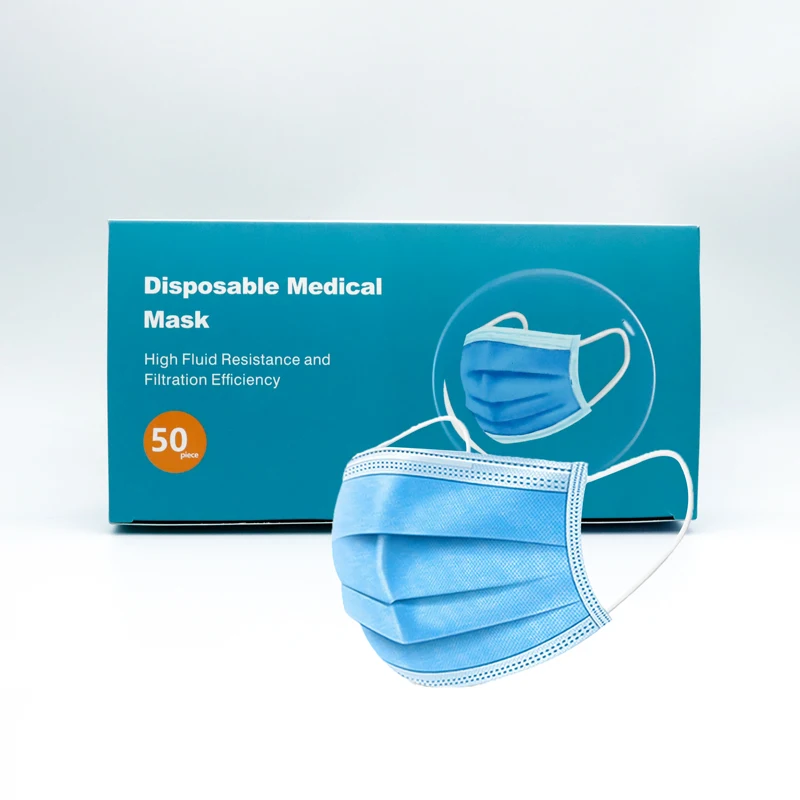 50pcs/Box surgical Mask 3 Ply Ear Loop Non woven Disposable Face Mask Medical Face Mask