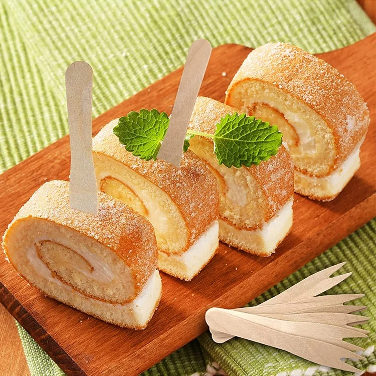 China Cheap Disposable Disposable Mini Wooden Fruit And Desert Fork Wooden Fruit Food Fork