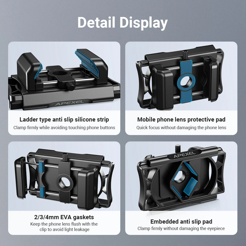 Apexel Universal Rotatable 360 Degree Eyepiece Connector Clip for Binoculars Monocular