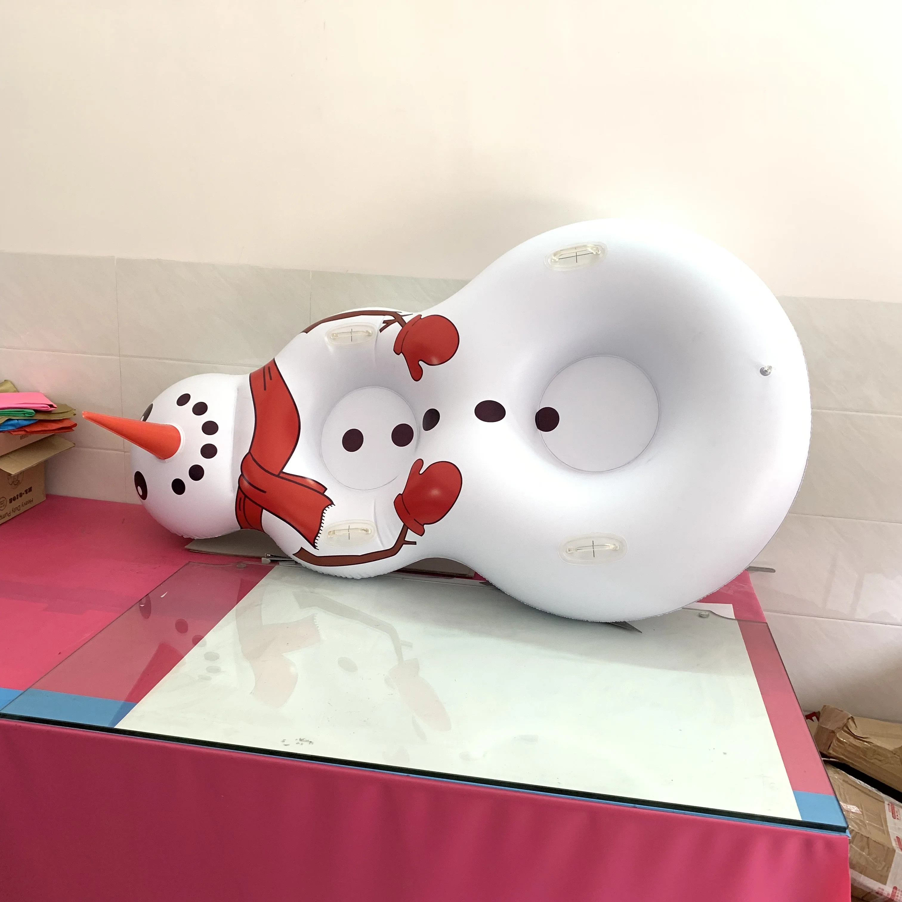 Factory Direct Sales Inflatable Snow Puppet Ski Ring Pvc Inflatable Environmental Protection Thick Sled Ski Ring