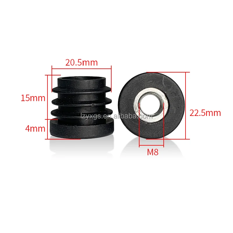 M8*22mm Round adjustable nut plug with thread pipe plug Round wheel sleeve nut plug