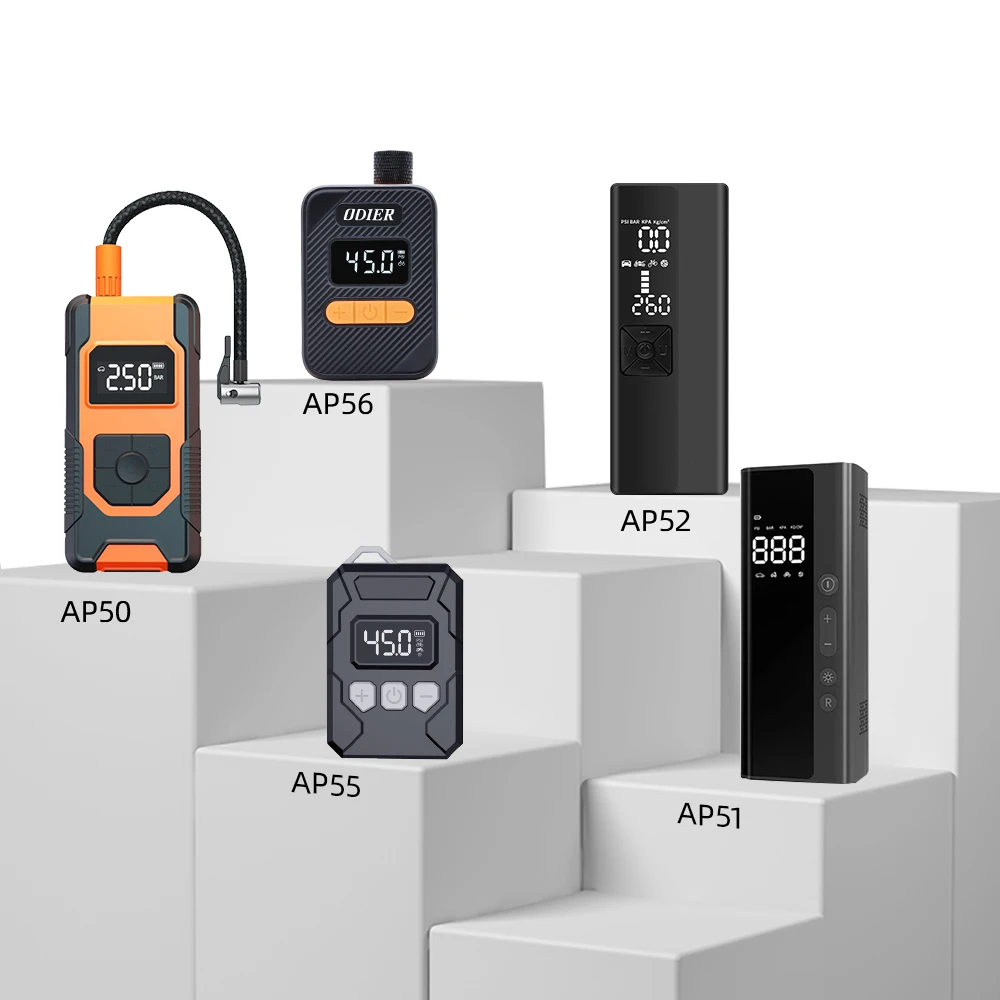 ODIER Portable Digital Multi-Function Wireless Electric Motorcycle Bicycle E-bike  Scooter Tire Mini Air Pump For Car Tyre