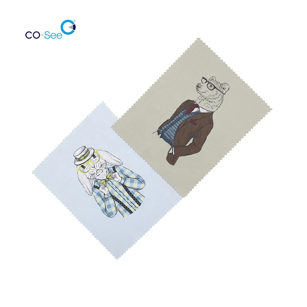 Custom Printed Design Microfiber Sunglass Glasses Cleaning Cloth Lens Cleaner